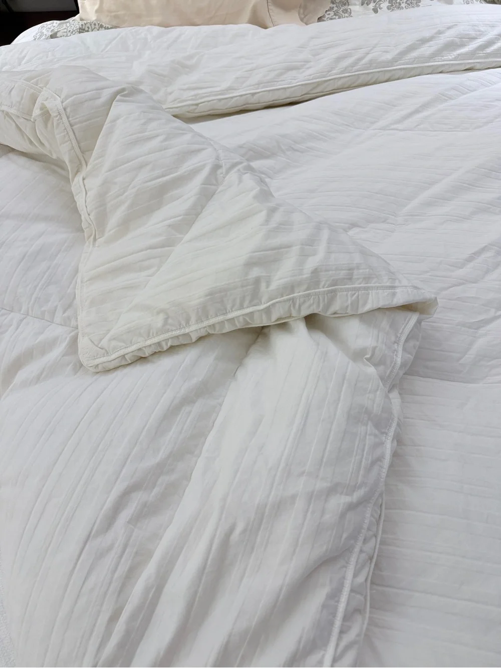 National Sleep Products Down Filled Cotton Duvet Insert Comforter Queen White